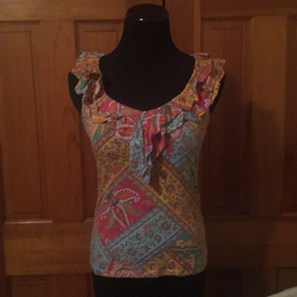 LAUREN Ralph Lauren P/P Floral Ruffle Top